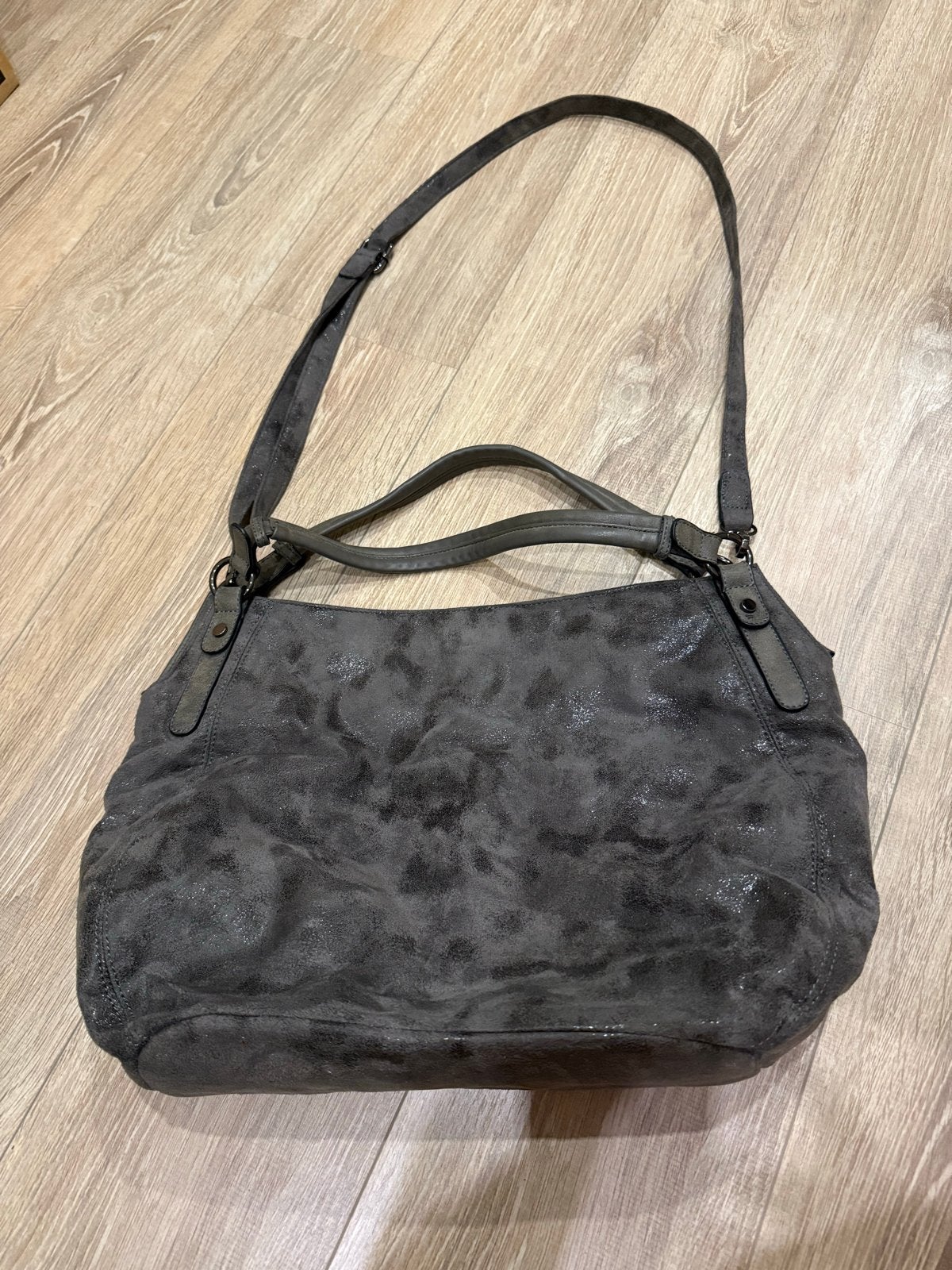 Grote Grijze Tas Eternel Dubbele Handvatten en Schouderband, Ophalen of Verzenden, Zo goed als nieuw, Grijs, Shopper