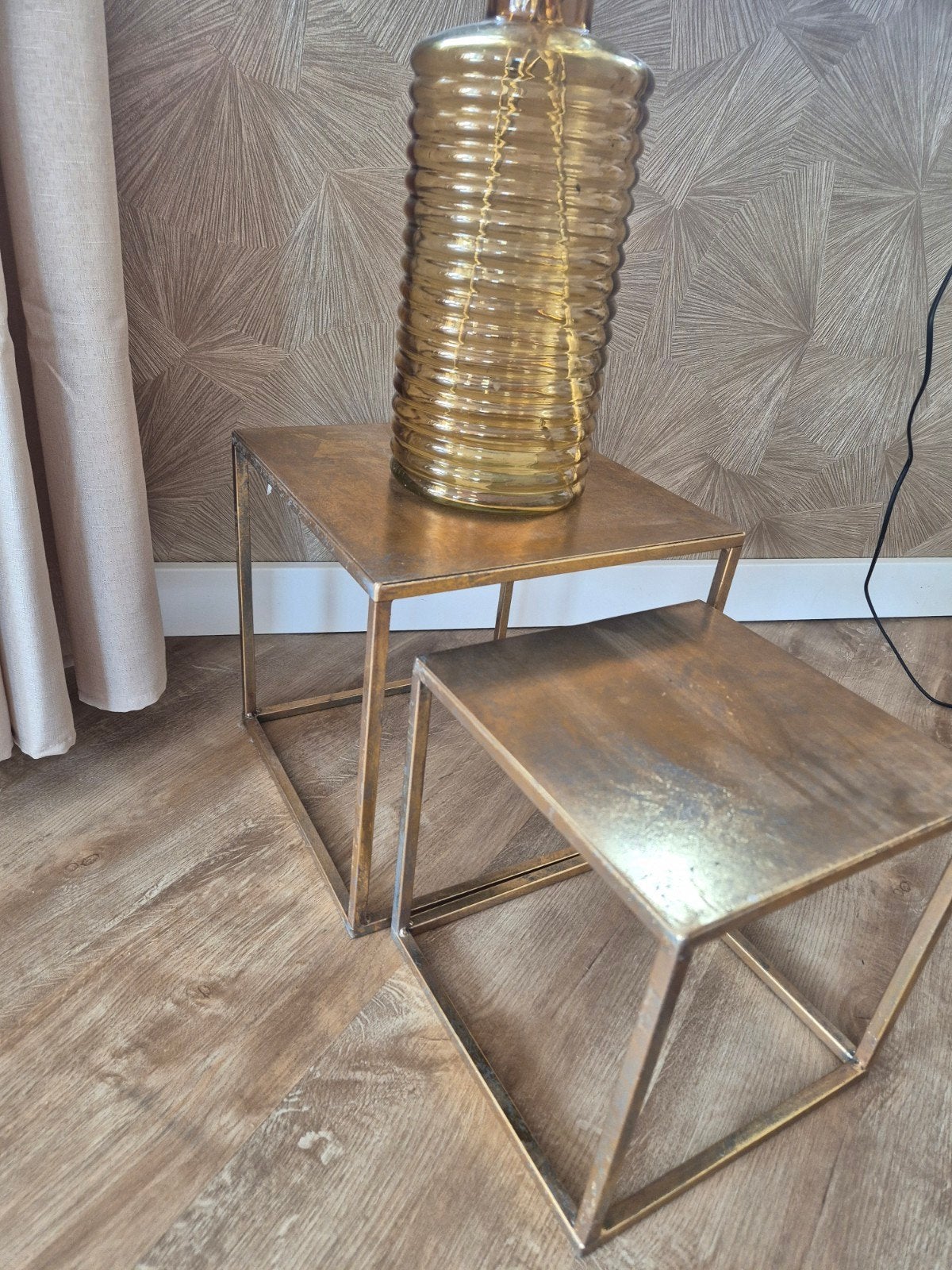 Gouden bijzettafels deco, Huis en Inrichting, Woonaccessoires | Vazen, Ophalen of Verzenden, Zo goed als nieuw