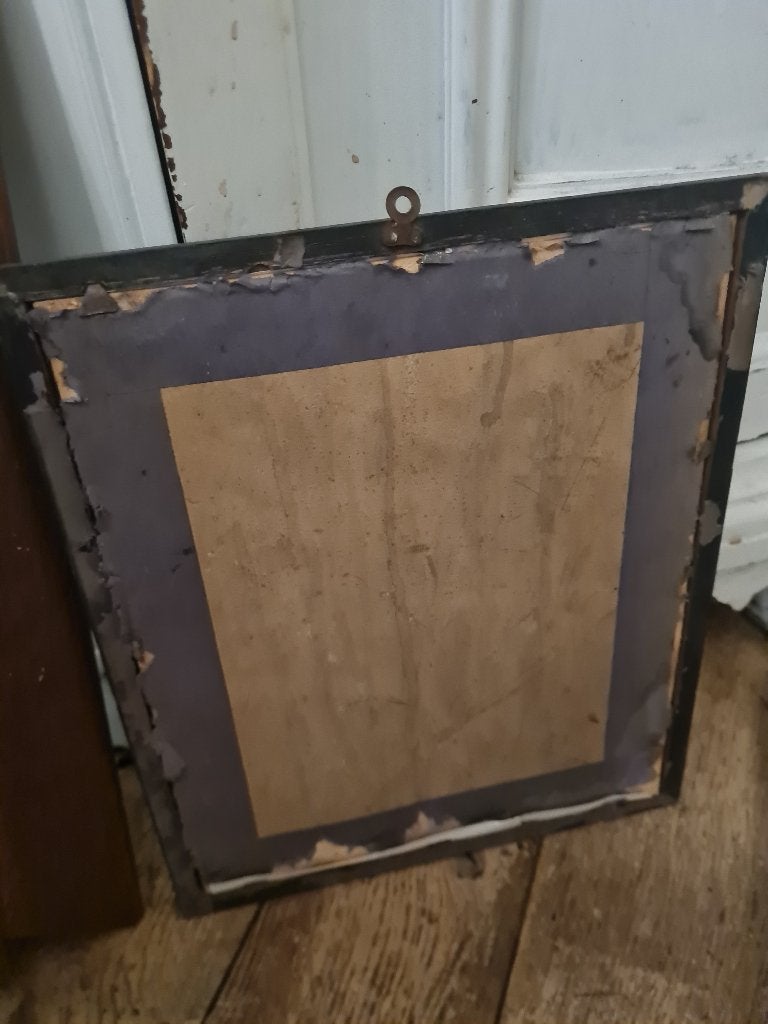 Vintage lijst met mode prent, Hangend, Overige typen, 25 cm, Ophalen of Verzenden