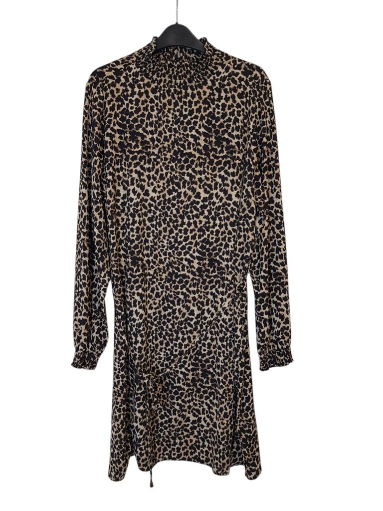 Mooie panter tuniek/jurk met opstaande kraag maat XL., Verzenden, Zo goed als nieuw, Maat 46/48 (XL) of groter, Bruin