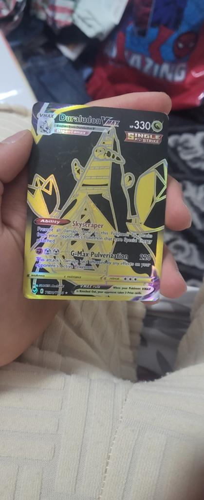 Duraludon VMAX Pokémon Kaart - Single Strike, Ophalen of Verzenden, Zo goed als nieuw, Losse kaart