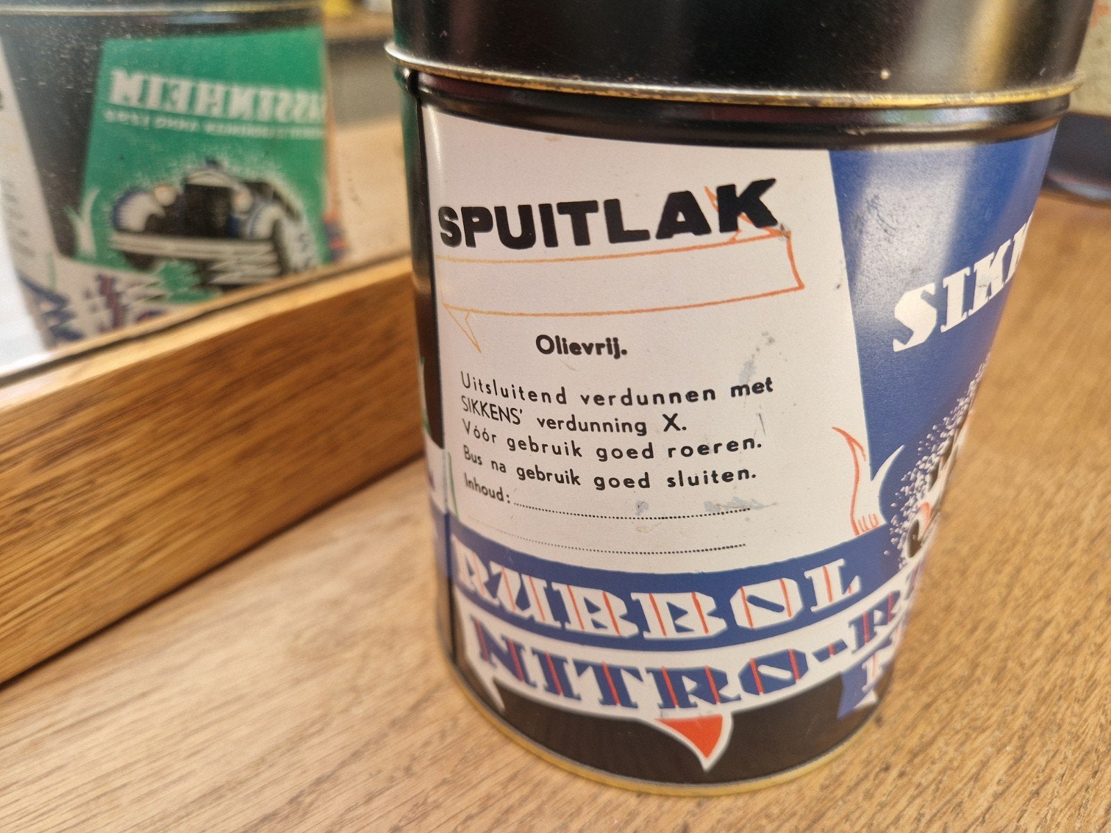 Sikkens Rubbol Nitro Blik - Jaren 40-50 (Prachtige Staat), Verzamelen, Ophalen of Verzenden, Zo goed als nieuw, Overige, Overige merken