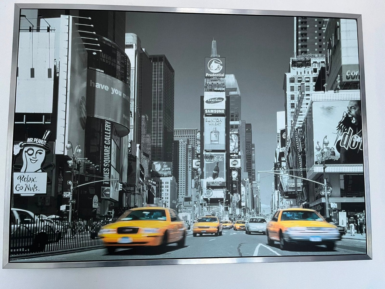 2 gave lijsten - New York met gele taxi's - 1x1,4 & 61x91,5, Ophalen, Ingelijst, Print, Overige materialen