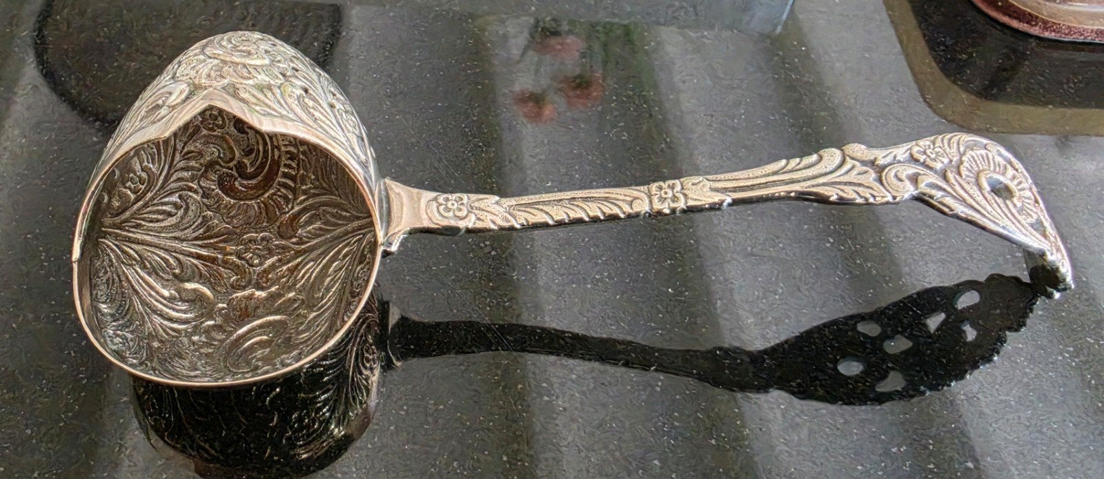 Antieke Gero 90 Verzilverde Theezeef met lekbak, Antiek en Kunst, Antiek | Bestek, Ophalen of Verzenden