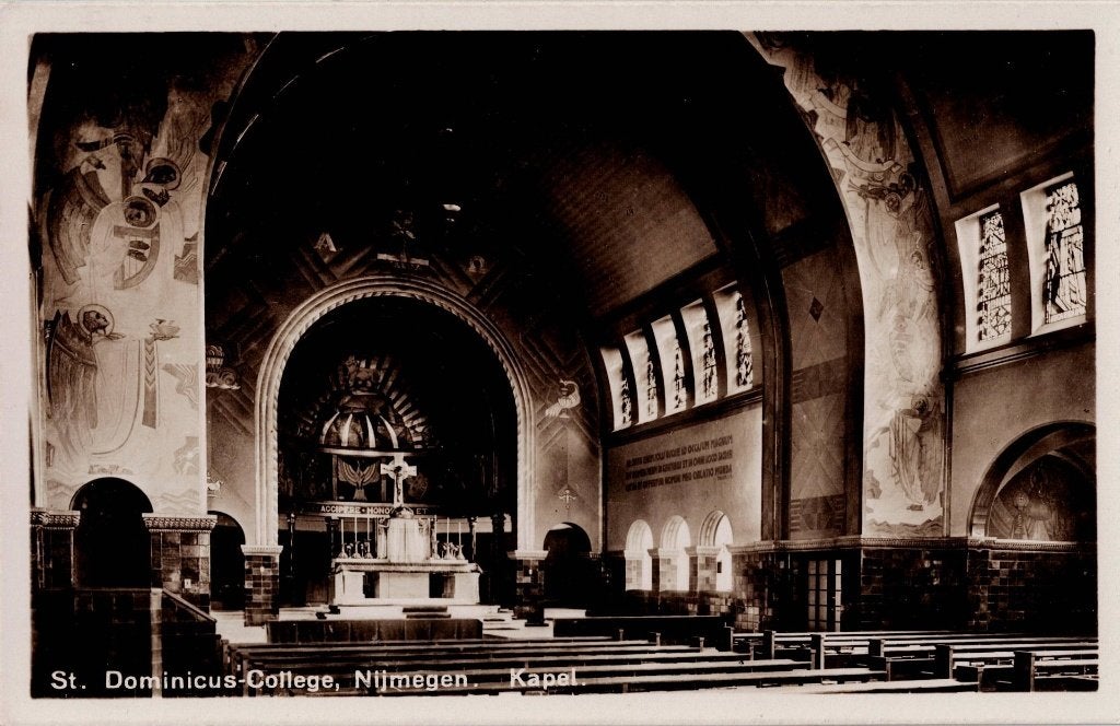 Nijmegen – Kapel St. Dominicus College., Ophalen of Verzenden, 1940 tot 1960, Ongelopen, Gelderland