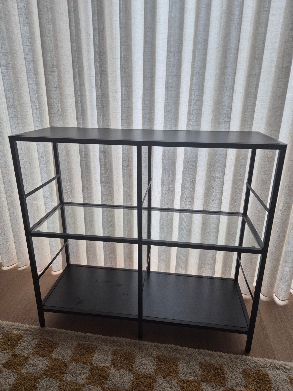 IKEA VITTSJÖ Stellingkast 100x93cm - Metaal/Glas, Ophalen