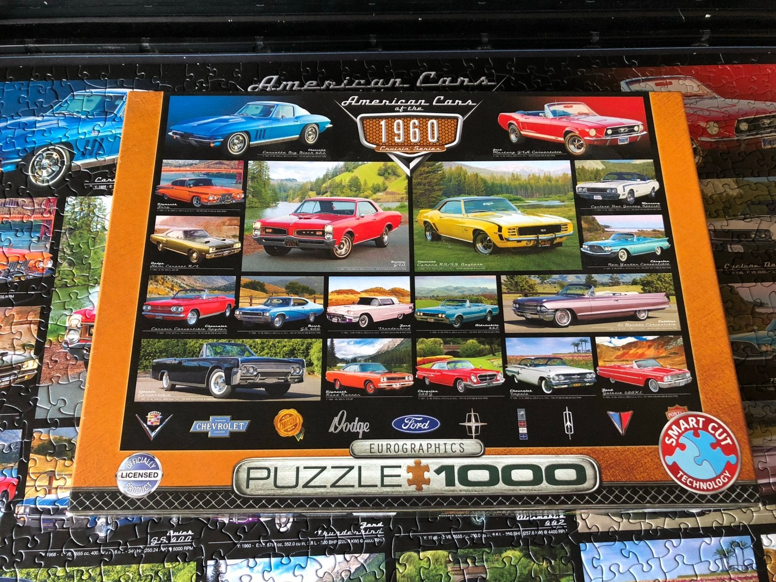 Puzzel eurographics 1000stukjes american cars, Hobby en Vrije tijd, Denksport en Puzzels, Ophalen, Minder dan 500 stukjes, Zo goed als nieuw