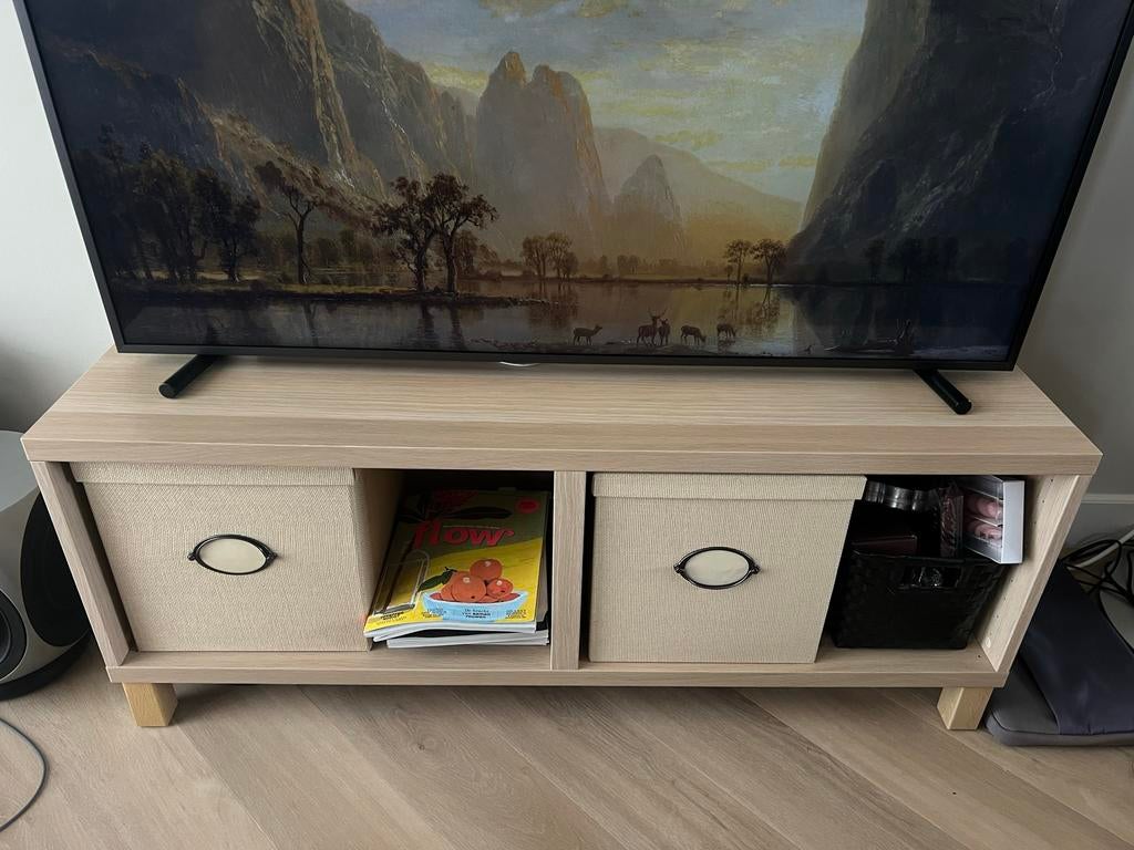 IKEA BESTA TV-meubel/opbergkast - licht eiken, Ophalen, 100 tot 150 cm, Zo goed als nieuw, Minder dan 100 cm