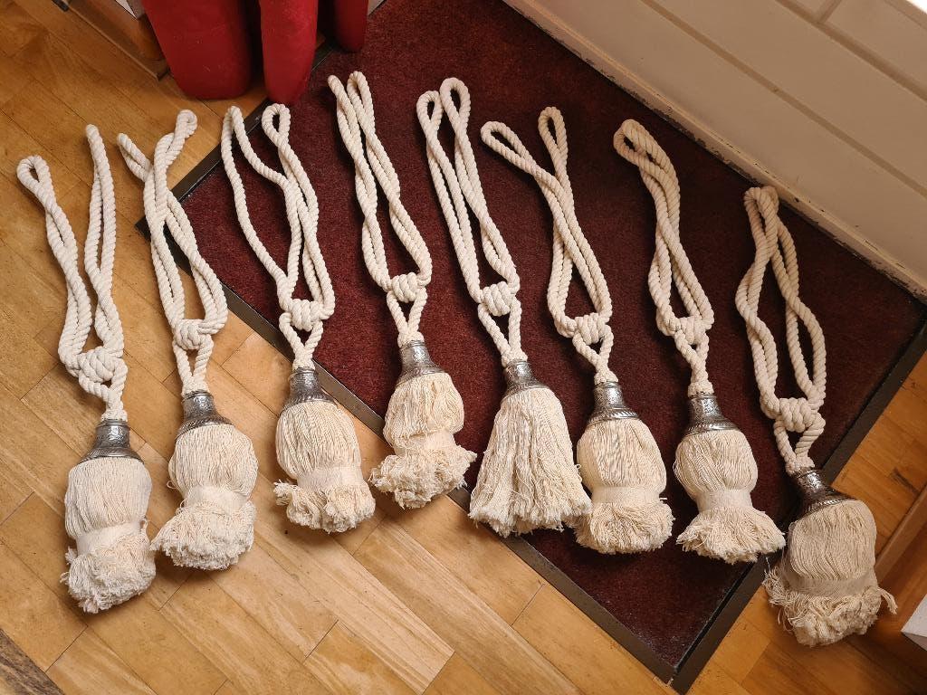 Gordijn embrasse 8 stuks 60 cm lang - nieuw, Ophalen of Verzenden, Nieuw, Crème, Minder dan 100 cm