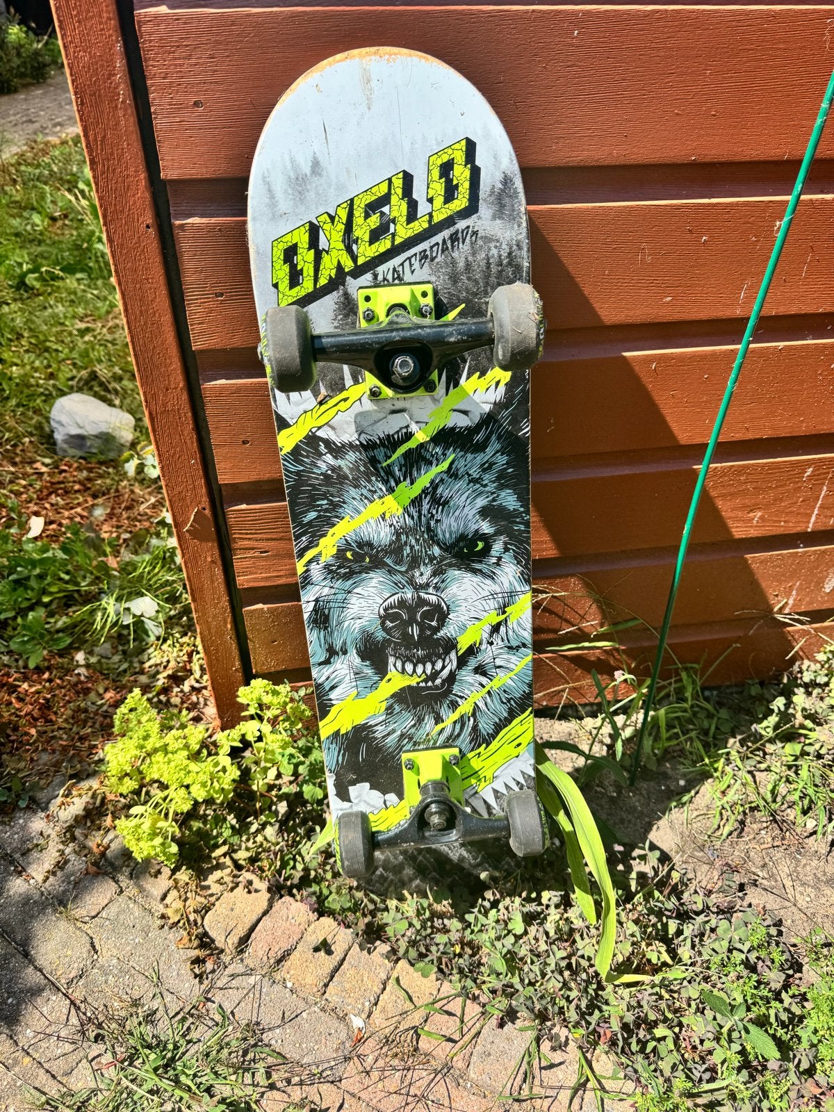 Oxelo Skateboard met wolf design, Ophalen, Gebruikt, Skateboard