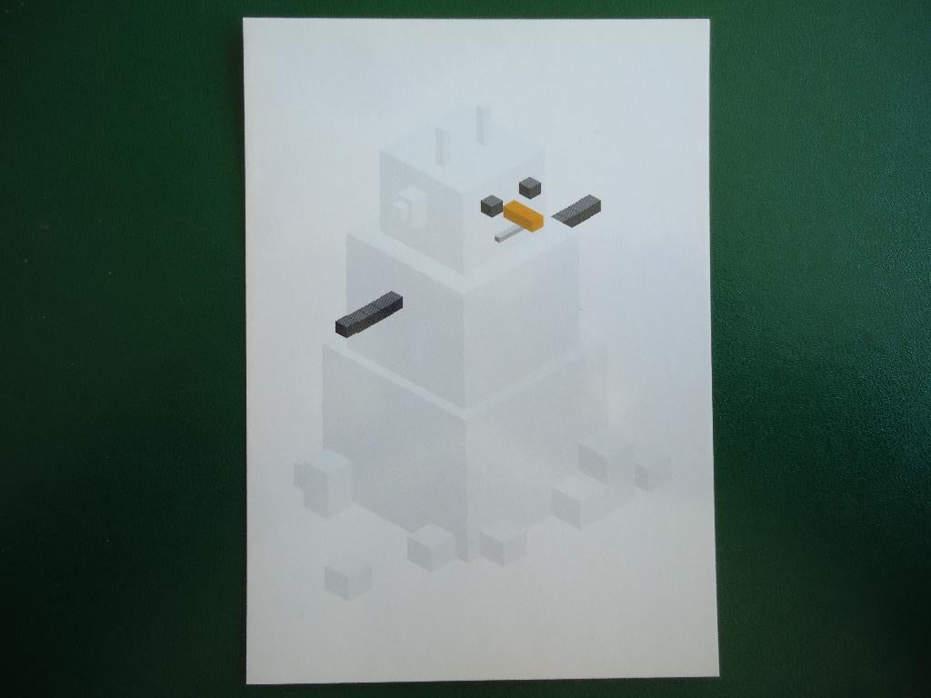 (1128) Boomerangkaart: Sneeuwman van lego, Verzenden, 1980 tot heden, Ongelopen