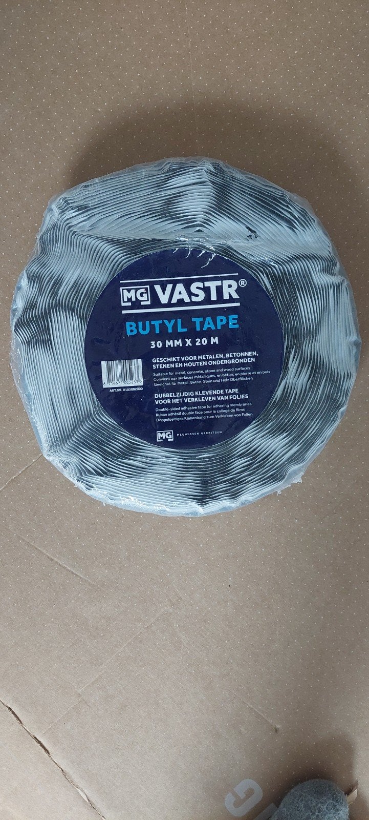 MG Vastr Butyl Tape 30mm x 20m - Dubbelzijdig Kleefband, Ophalen, Nieuw