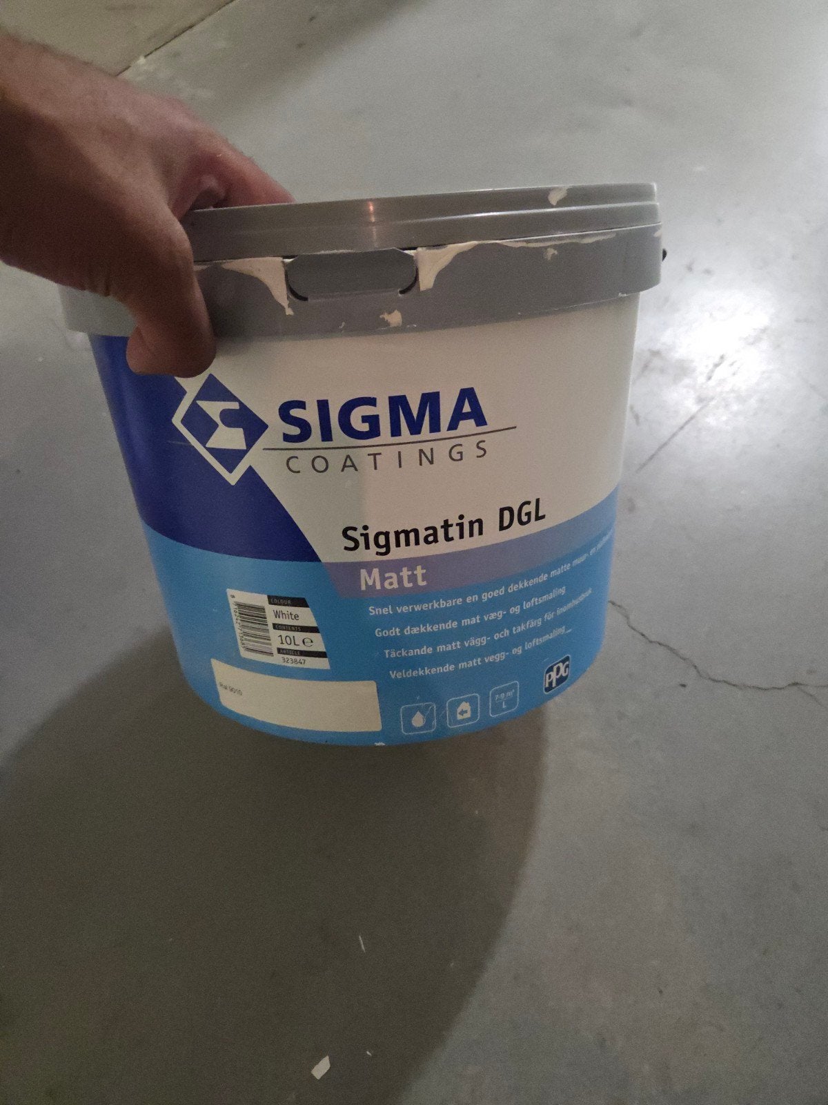 Sigma Verf: 2 potten, RAL 9010 Wit, deels gevuld, Ophalen of Verzenden