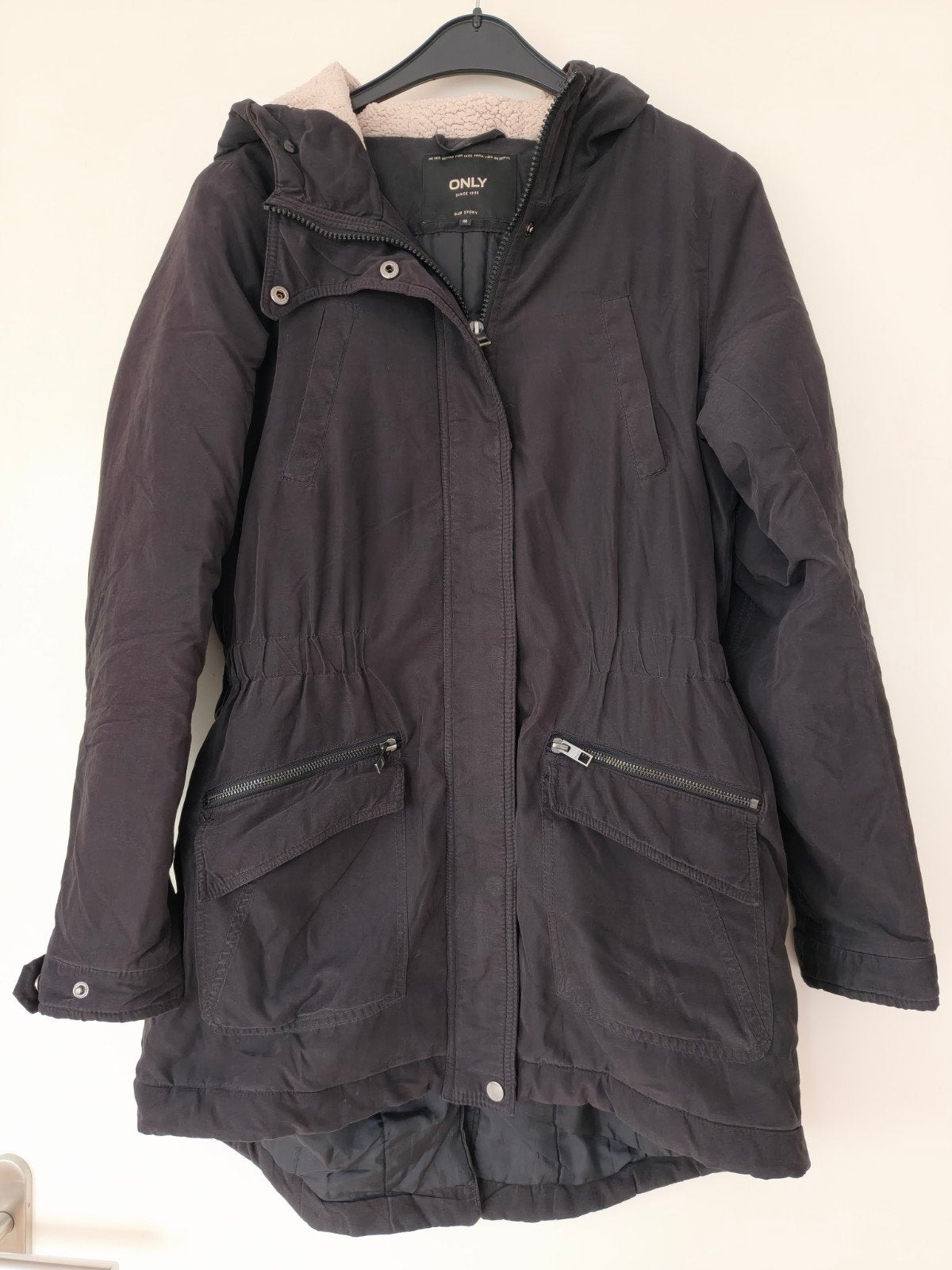 ONLY winterjas met teddy capuchon maat M, Kleding | Dames, Maat 38/40 (M), Zwart, Ophalen of Verzenden, ONLY