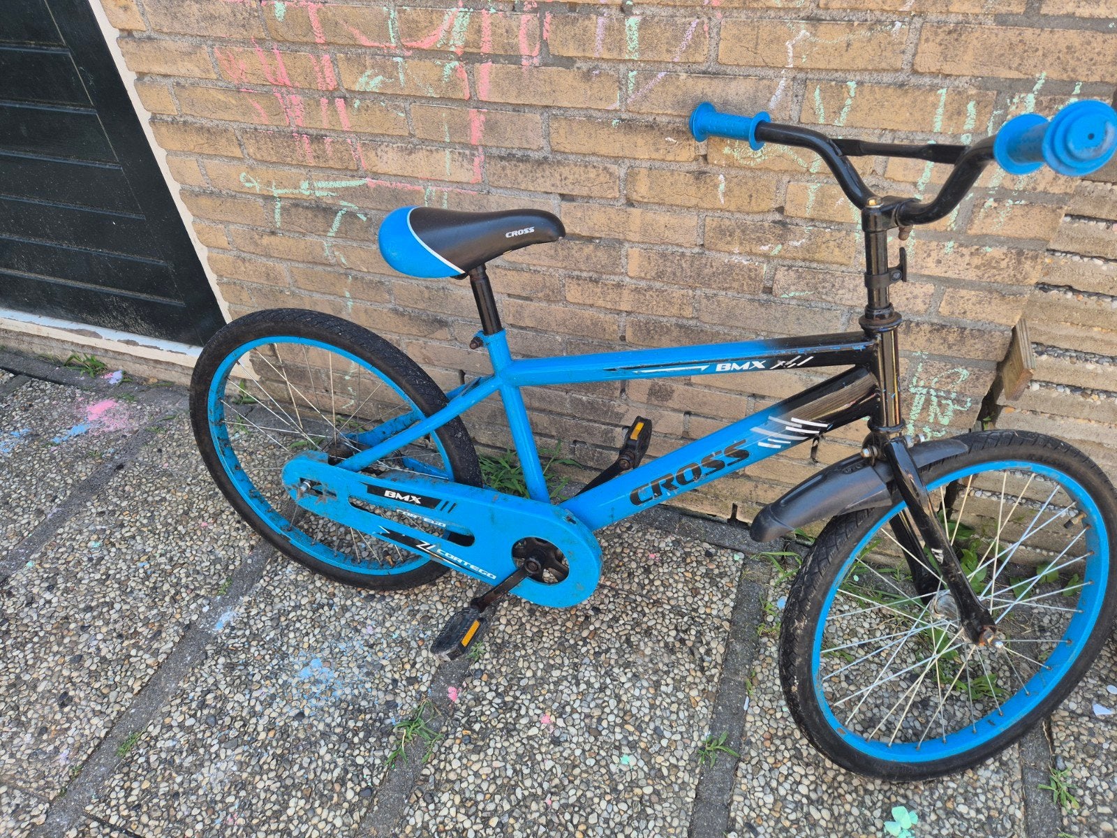 Jongensfiets 18 inch - Blauw - Ketting nagekeken, Fietsen en Brommers, Fietsen | Crossfietsen en BMX, Ophalen of Verzenden, Gebruikt