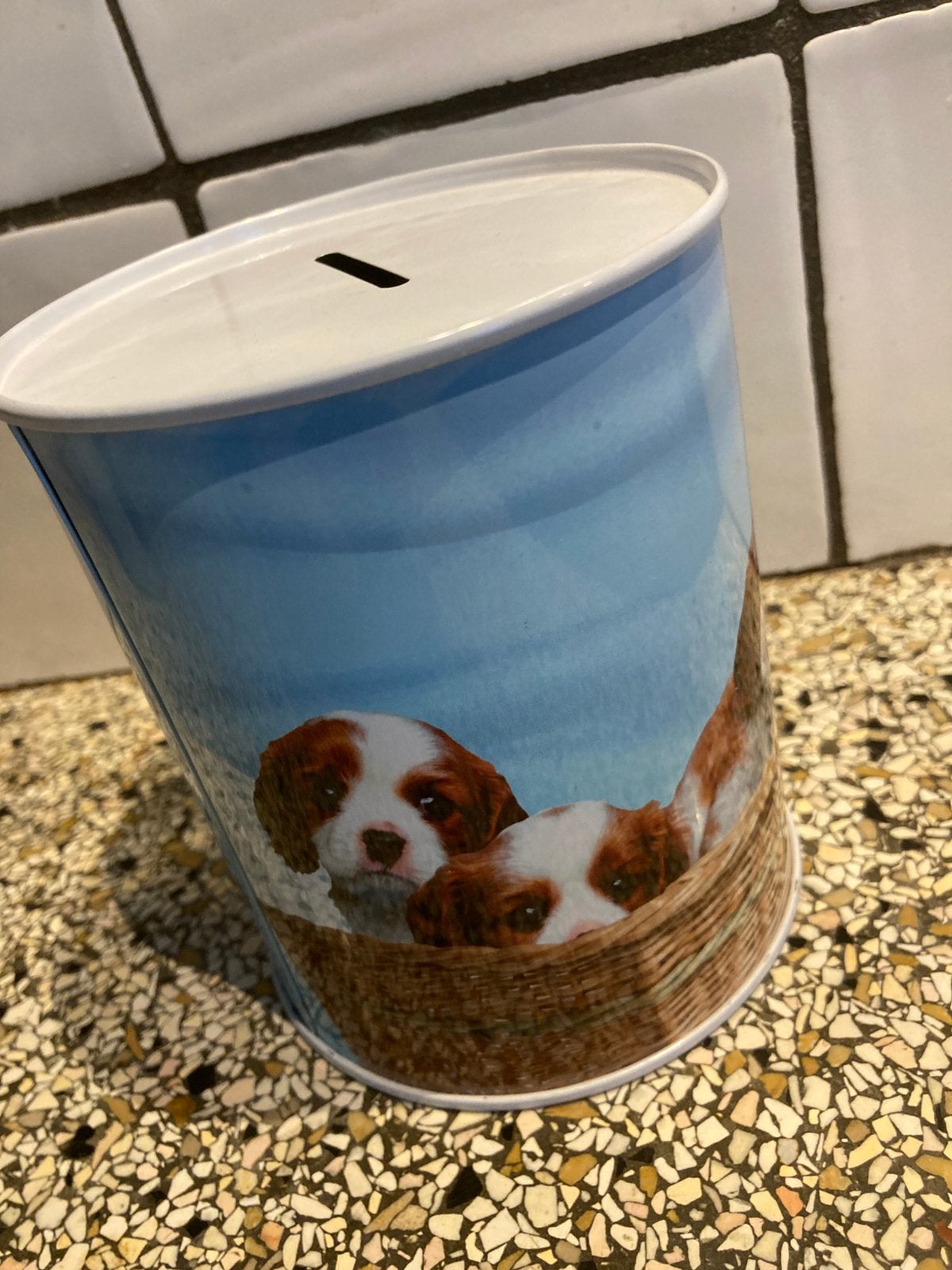 Spaarpot honden, Verzamelen, Spaarpotten, Ophalen, Zo goed als nieuw, Metaal of Blik, Dier
