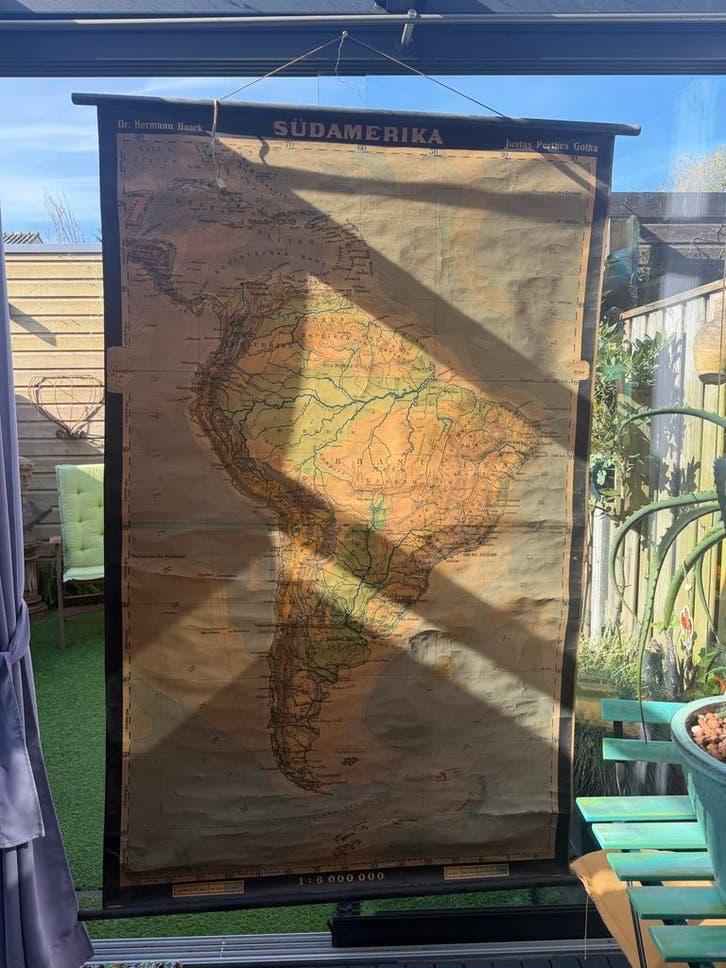 Oude kaart van Brazilië / Zuid-Amerika - Dr. Hermann Haack, Boeken, Atlassen en Landkaarten, Overige gebieden, Landkaart, 1800 tot 2000