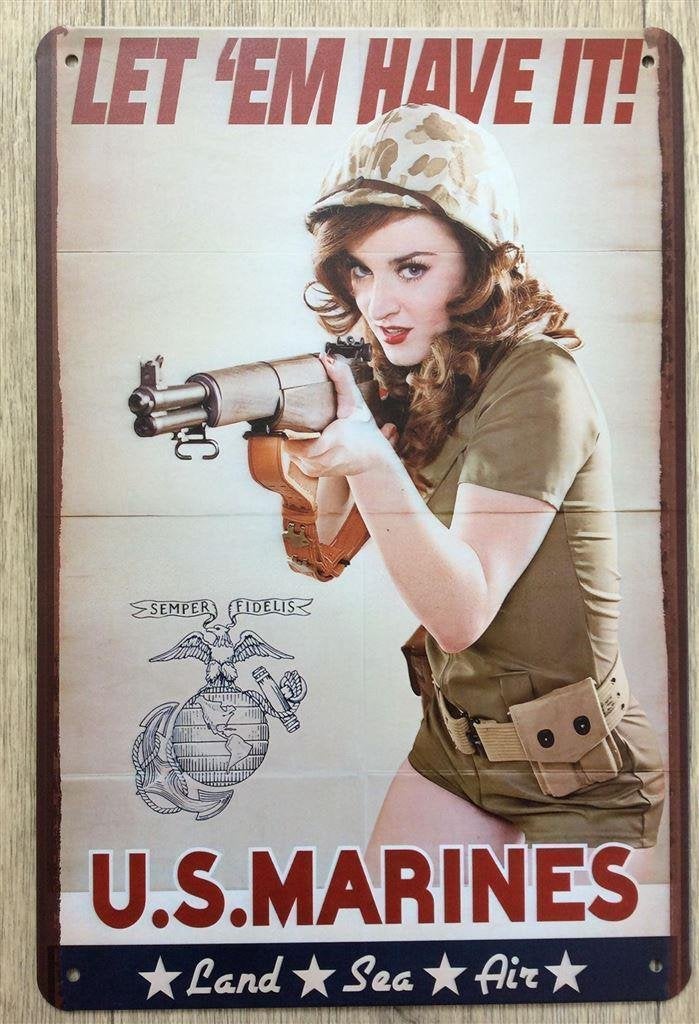 WO2 Sexy Pin up Propaganda Metalen Wandbord WW2, Verzamelen, Militaria | Tweede Wereldoorlog, Nederland, Verzenden