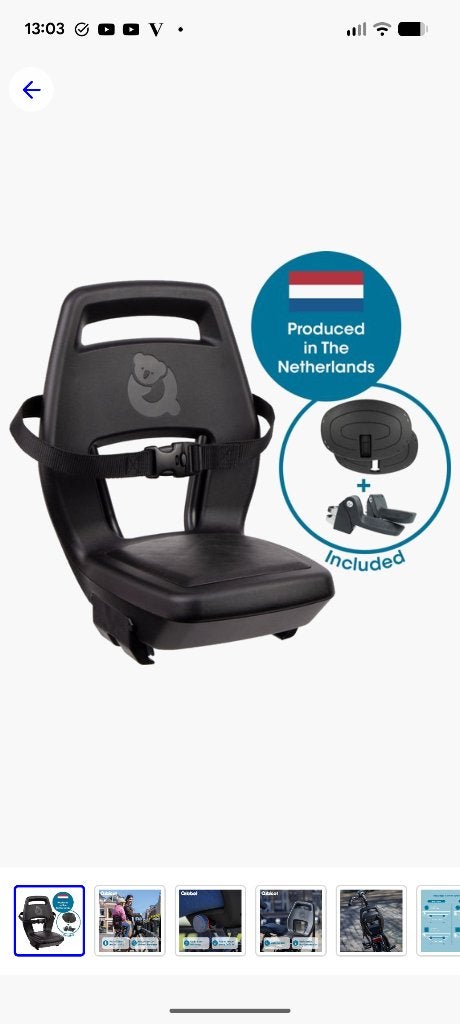 Qibbel Fietsstoeltje Achter - Zwart, Fietsen en Brommers, Achterzitje, Voetsteuntjes, 9 t/m 18 kg, Ophalen of Verzenden
