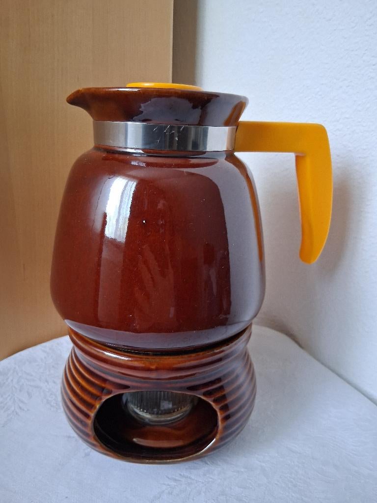 Villeroy & Boch vintage koffiepot bruin met geel, Overige typen, Ophalen of Verzenden, Zo goed als nieuw, Overige stijlen