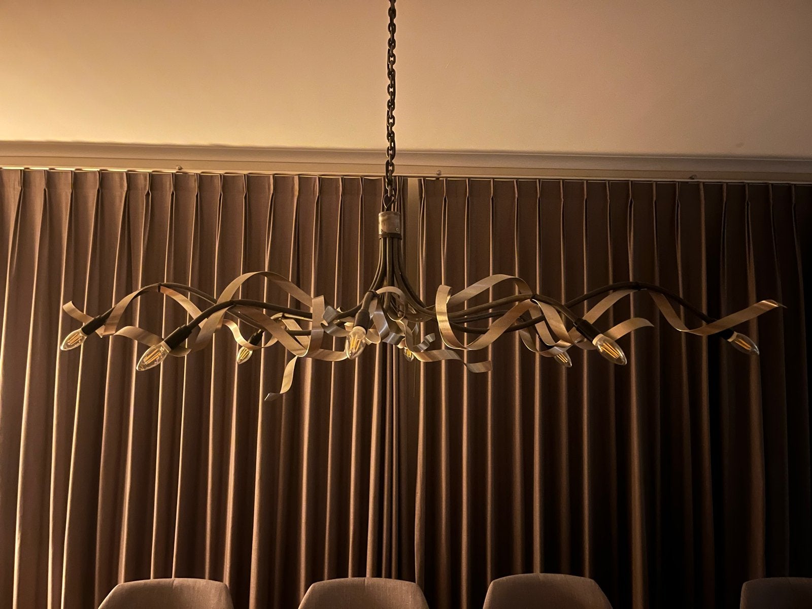 Designlamp Jacco Maris Ruban Plie Ovaal 8UC - 170 cm, Huis en Inrichting, Lampen | Hanglampen, Ophalen, Zo goed als nieuw, Metaal