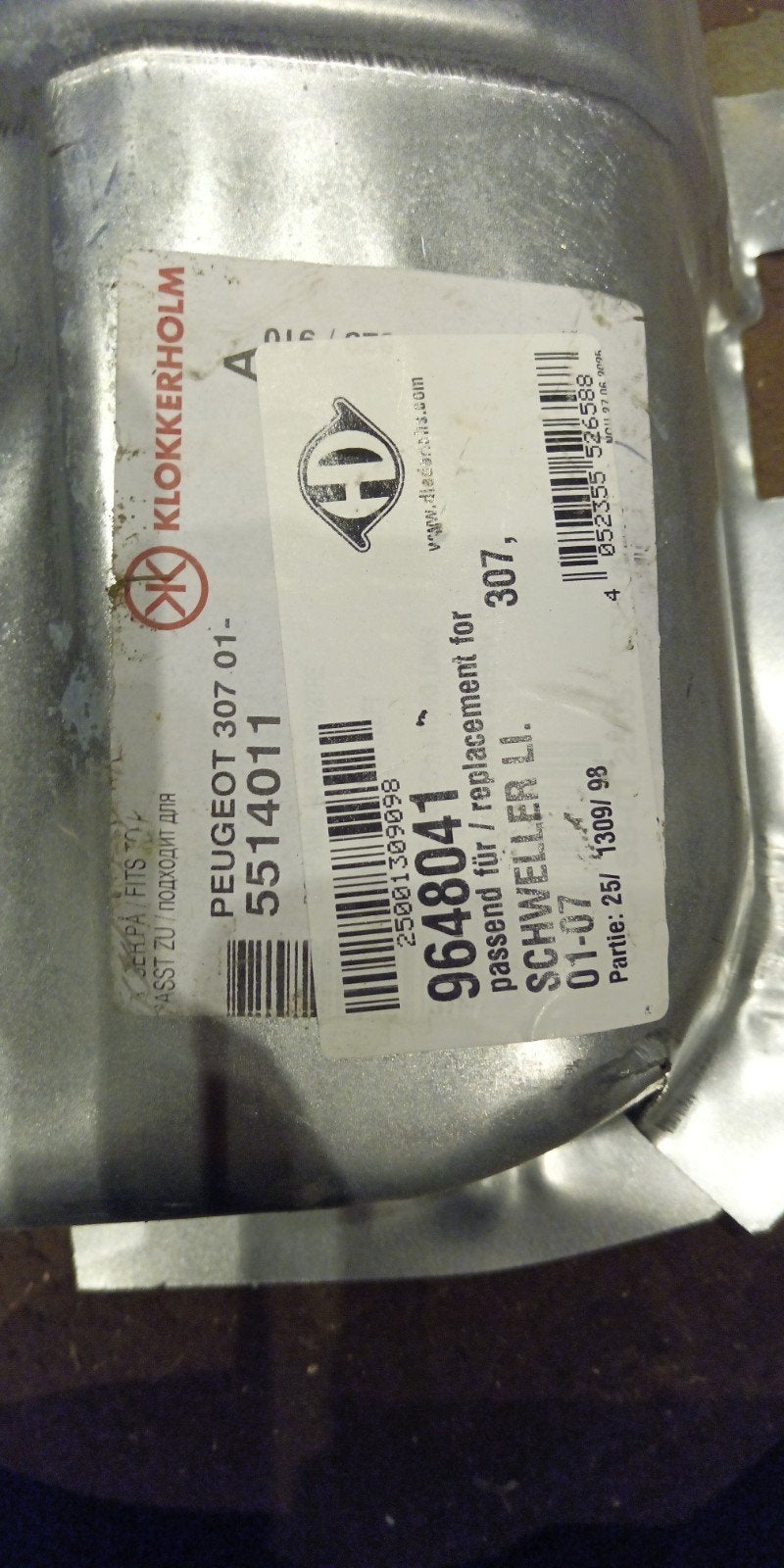 Peugeot 307 2004 dorpel reparatieplaatwerk links en rechts, Ophalen of Verzenden