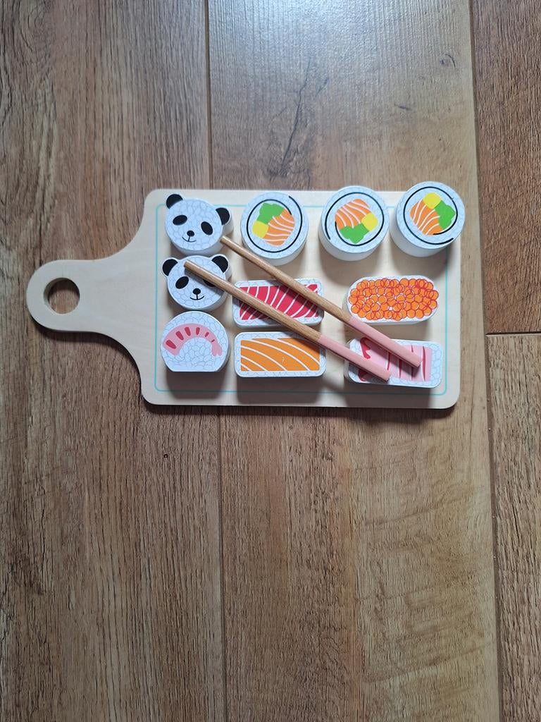 Houten speelgoed sushi set, Kinderen en Baby's, Ophalen of Verzenden, Zo goed als nieuw, Meubelstuk of Keukentje