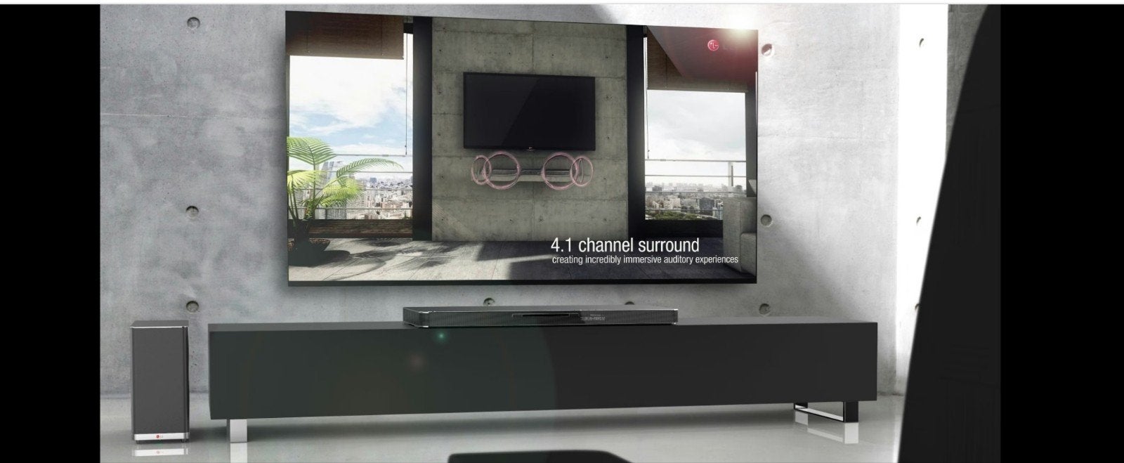 LG LAB540 Soundplate + Subwoofer 3D Blu ray cinema bluetooth, Ophalen of Verzenden, Bluetooth