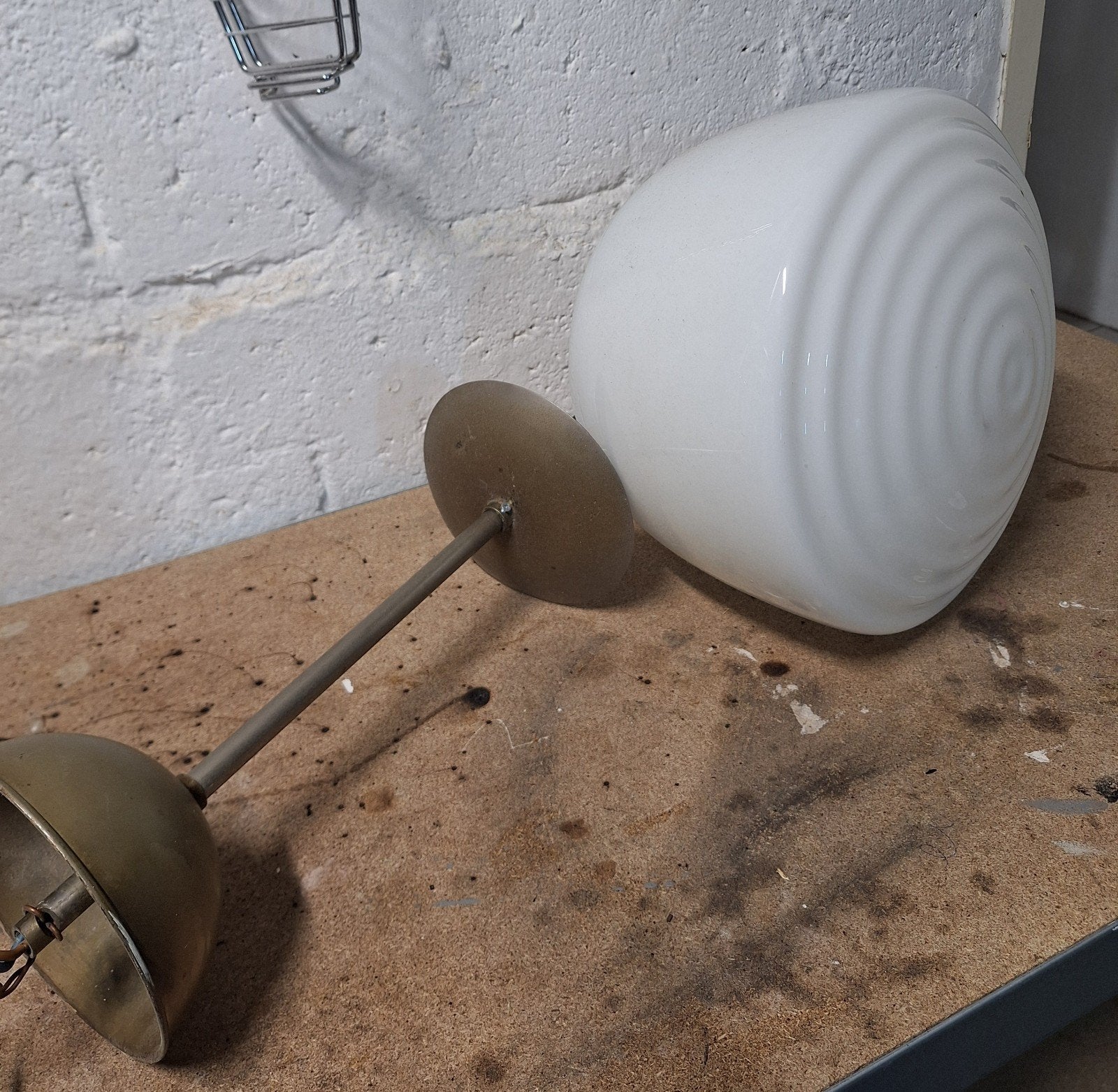 art deco lamp, Ophalen, Gebruikt, Wit