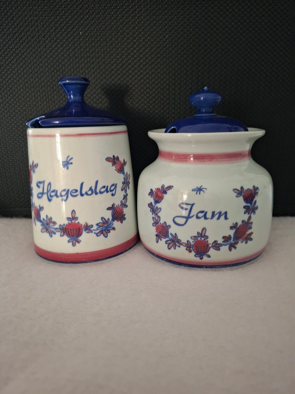 Vintage potjes voor hagelslag en jam, Ophalen of Verzenden