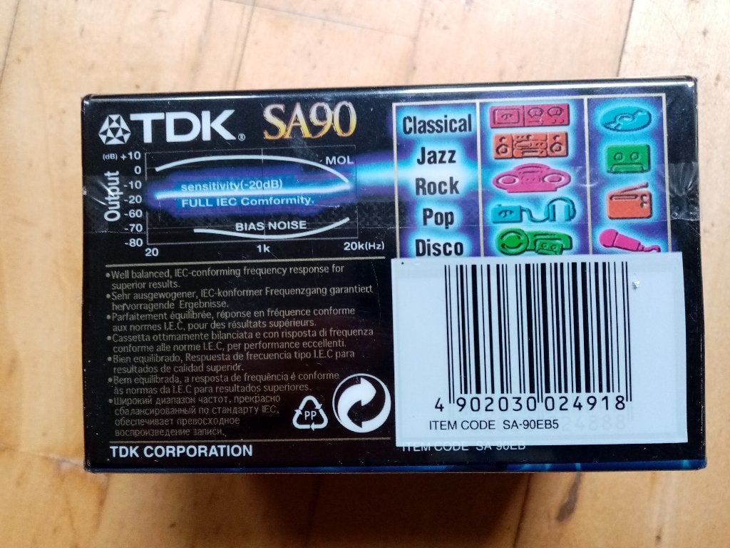 5 pack GESEALD TDK SA90 for CD 1997 versie, Ophalen, 2 t/m 25 bandjes, Overige genres, Nieuw in verpakking