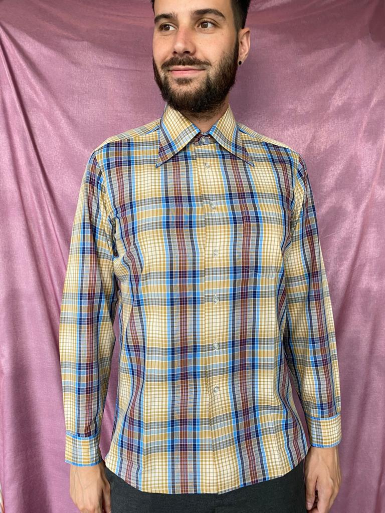 Vintage 70's overhemd / shirt / print / M L medium-large, Hgv, Gedragen, Hgv, Overige kleuren