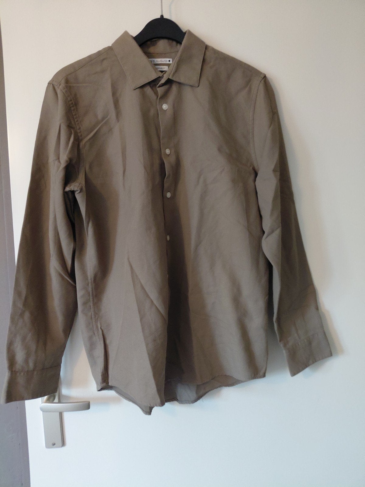 Zara Regular Fit overhemd maat L, Kleding | Heren, Ophalen of Verzenden, Zo goed als nieuw, Halswijdte 41/42 (L), Bruin
