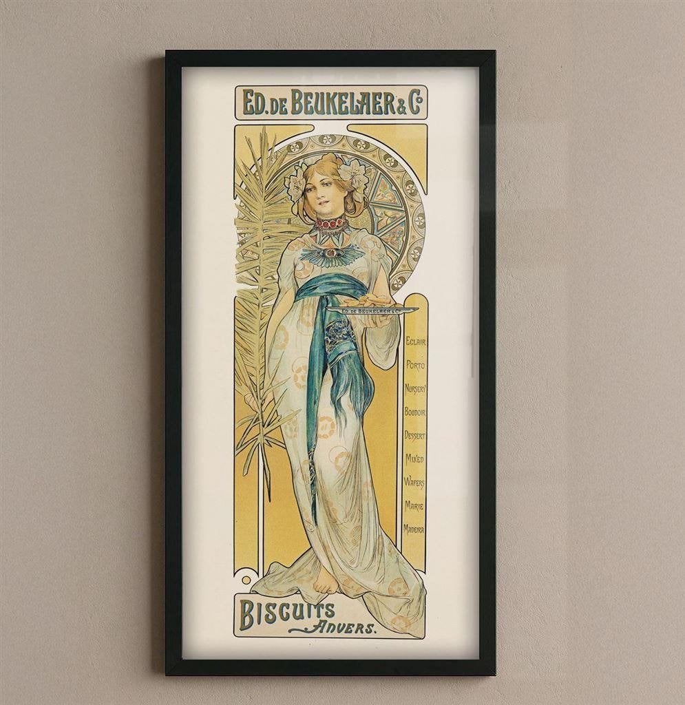 Alphonse Mucha De Beukelaer Biscuits Poster Affiche, Verzenden