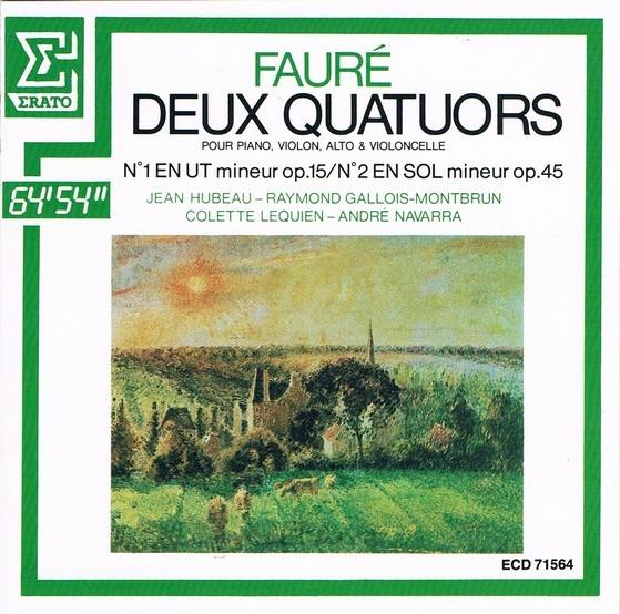 FAURE Deux quatuors CD NAVARRA ERATO, Ophalen of Verzenden, Romantiek, Gebruikt, Kamermuziek