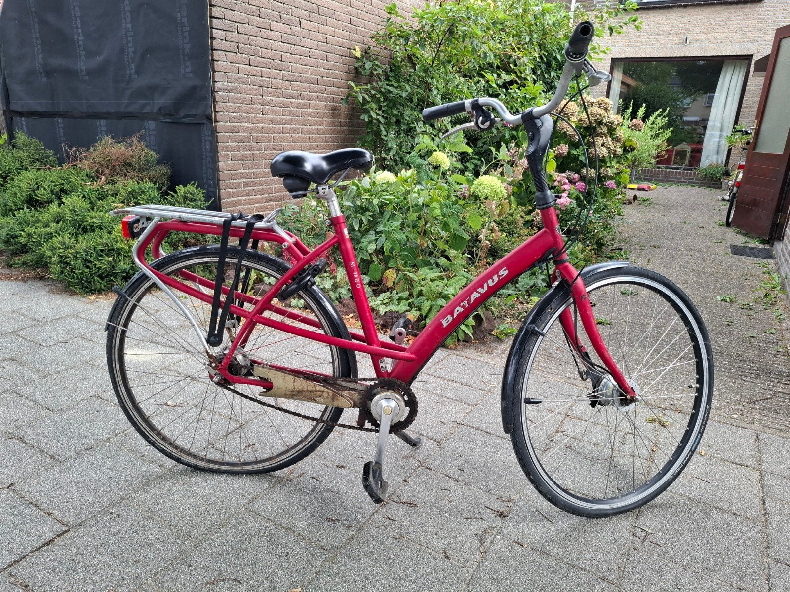 Batavus Mambo damesfiets - Rood opknapper, Ophalen, Terugtraprem, Gebruikt, Versnellingen