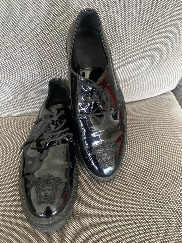 Versace zwarte schoenen maat 45, Ophalen, Gedragen, Zwart, Veterschoenen