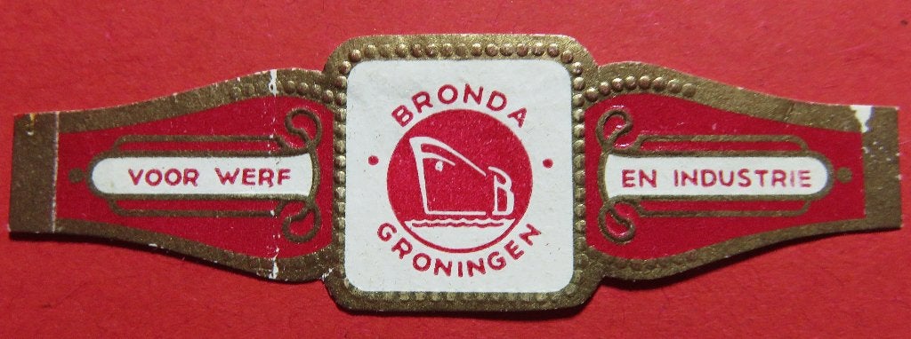 Sigarenbandje Reclamebandje Bronda Groningen, Verzenden, Gebruikt, Sigarenbandjes