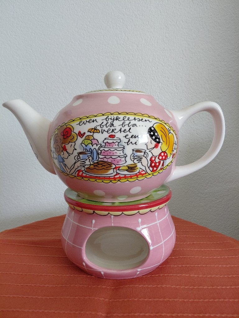 Blond Amsterdam Theepot en theelichthouder, Huis en Inrichting, Keuken | Servies, Keramiek, Landelijk/Boerenbont, Ophalen of Verzenden
