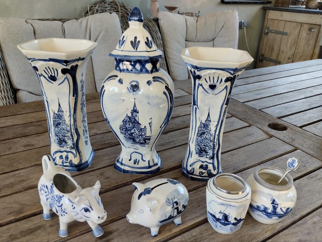 Delfs blauwe vazen, diverse, Antiek en Kunst, Ophalen of Verzenden