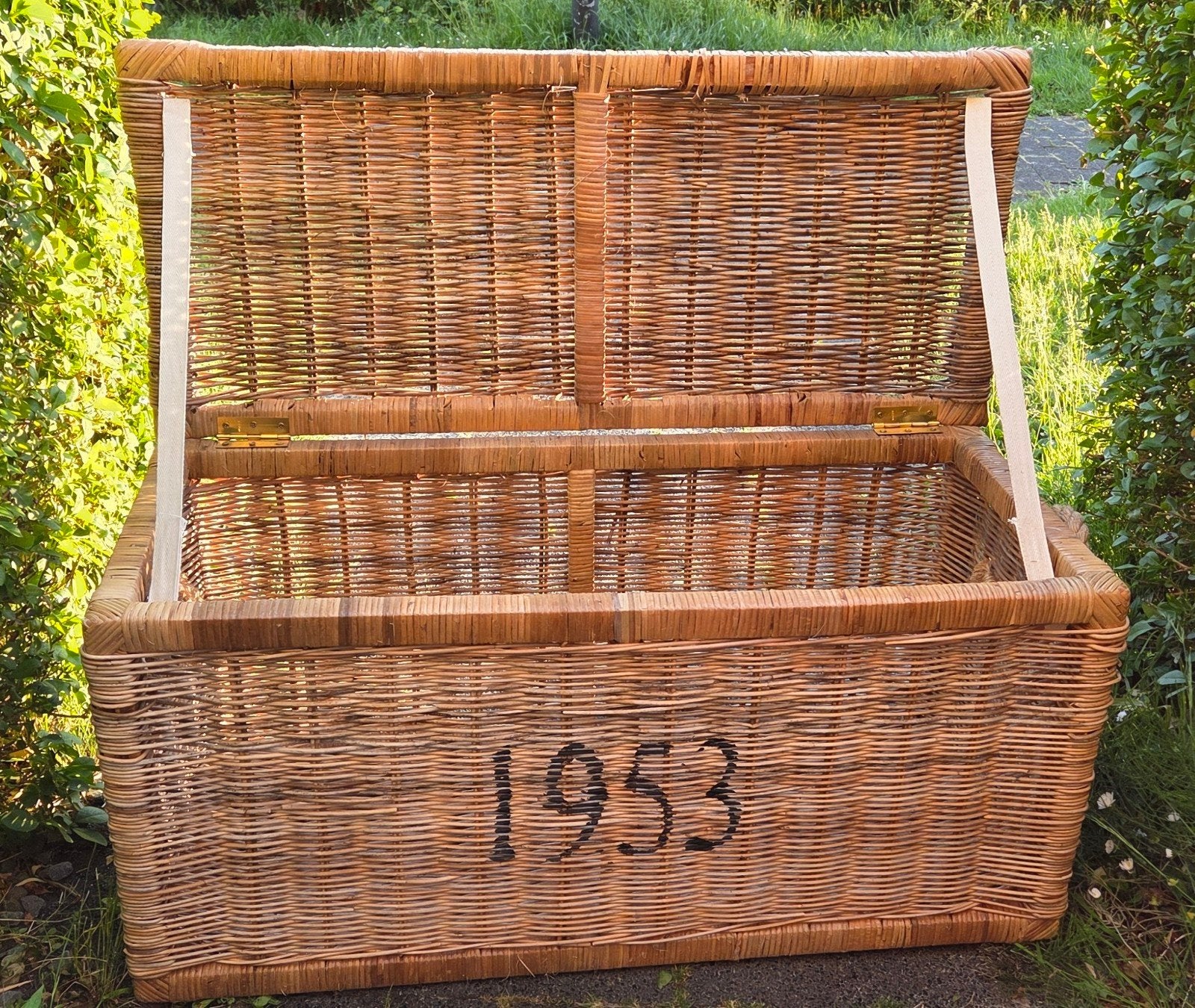 Riviera maison mand, Huis en Inrichting, Woonaccessoires | Schalen en Manden, Ophalen, Gebruikt, Mand, Riet