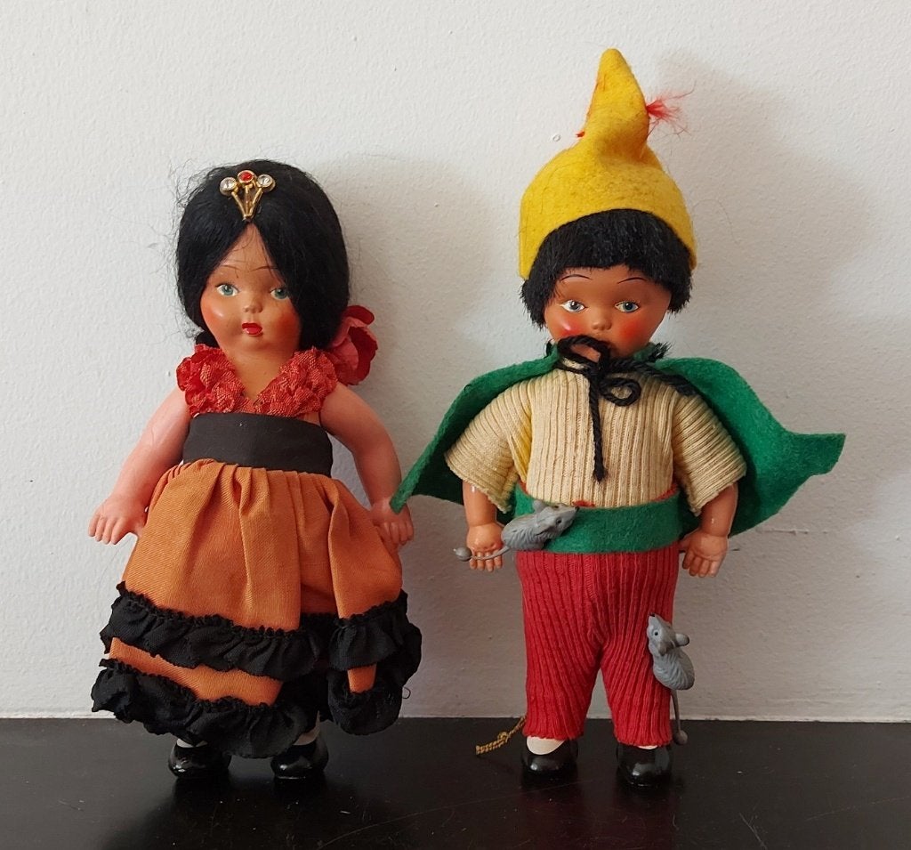 Oude poppetjes Spanje flamingo Duitsland rattenvanger, Verzamelen, Ophalen of Verzenden, Gebruikt