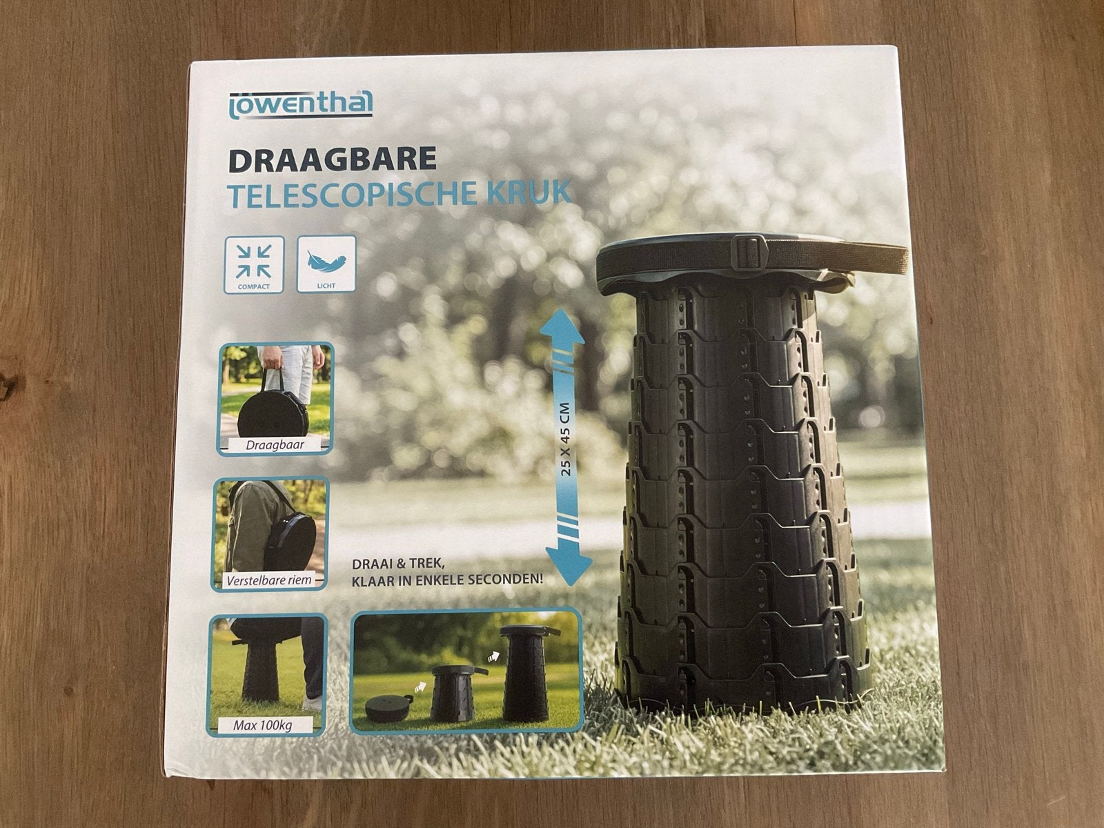 Löwenthal Draagbare Telescopische Kruk - Nieuw in doos, Ophalen of Verzenden, Nieuw