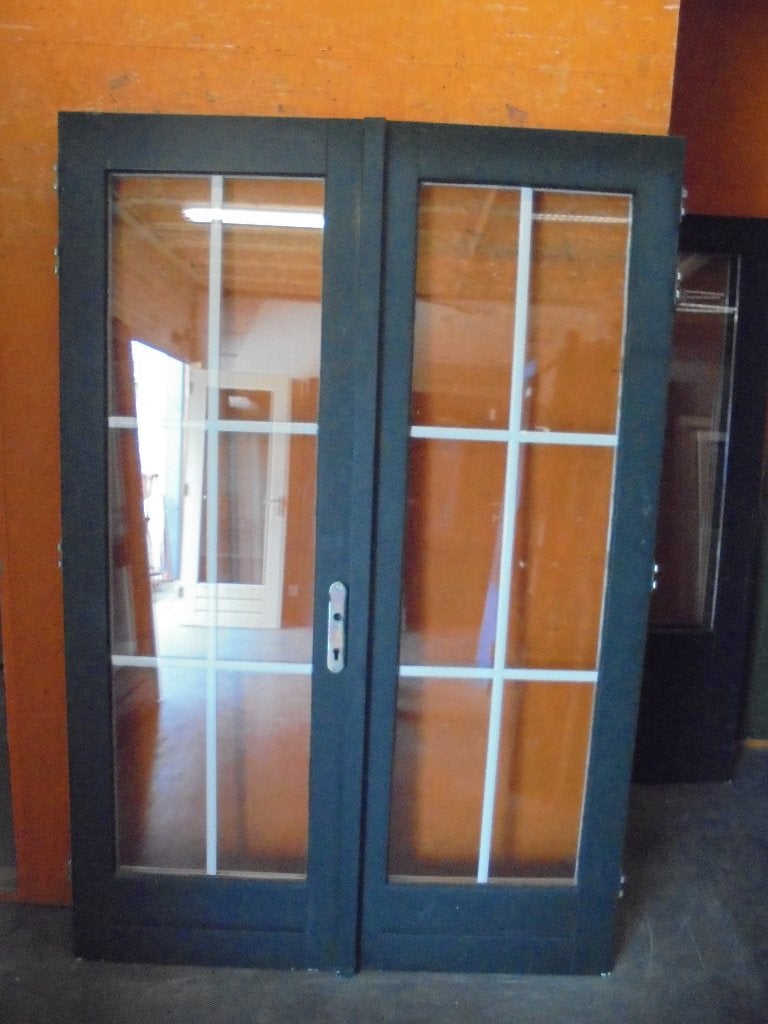 Openslaande tuindeuren dubbelglas, 154 x 228,5 (nr. BR050A), Ophalen, Glas, 120 cm of meer, 215 cm of meer