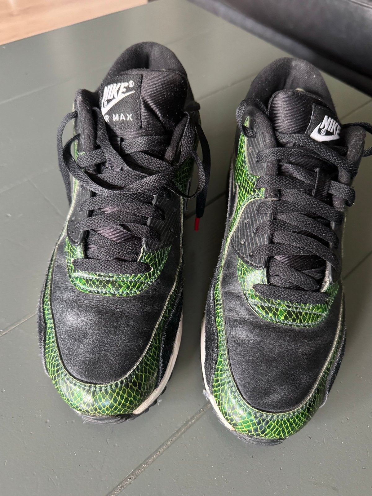 Nike Air Max 90 Green Python, Verzenden, Gedragen, Zwart, Sneakers of Gympen