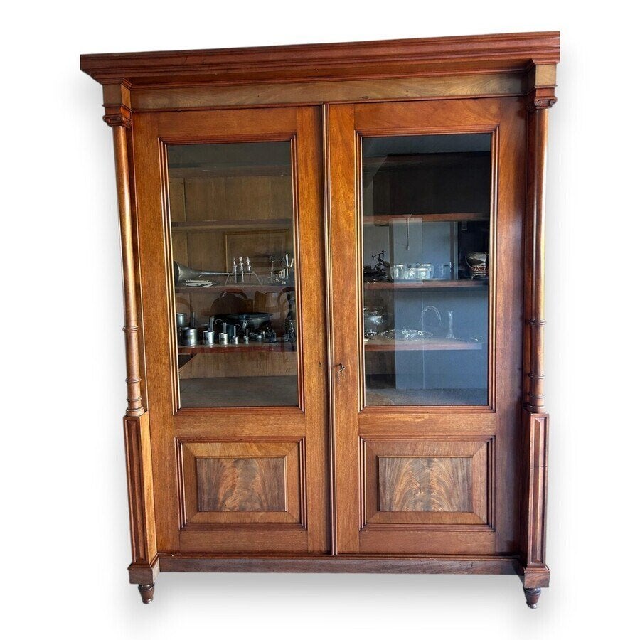 19e eeuwse mahoniehouten bibliotheekkast, Ophalen of Verzenden