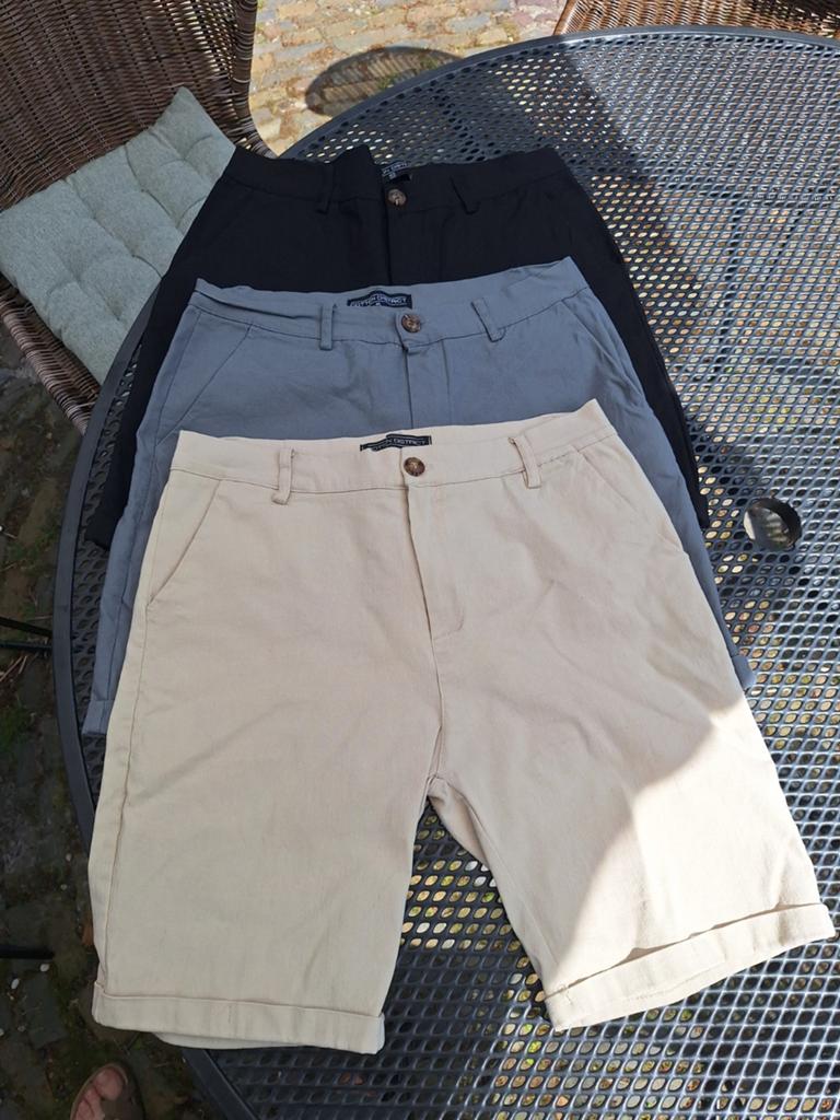 Cotton Disrict Heren shorts - Zwart, Grijs, Beige - Maat S, Kleding | Heren, Broeken en Pantalons, Onbekend, Zwart, Ophalen of Verzenden