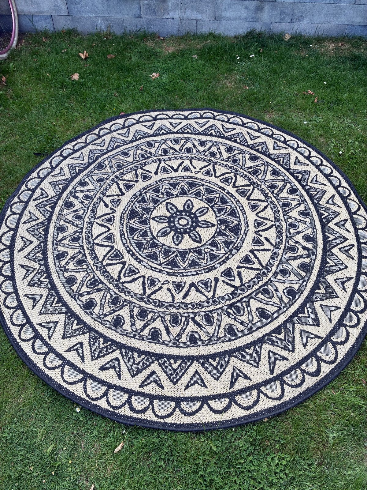 Vloerkleed, Ophalen, 100 tot 150 cm, Zwart, Rond