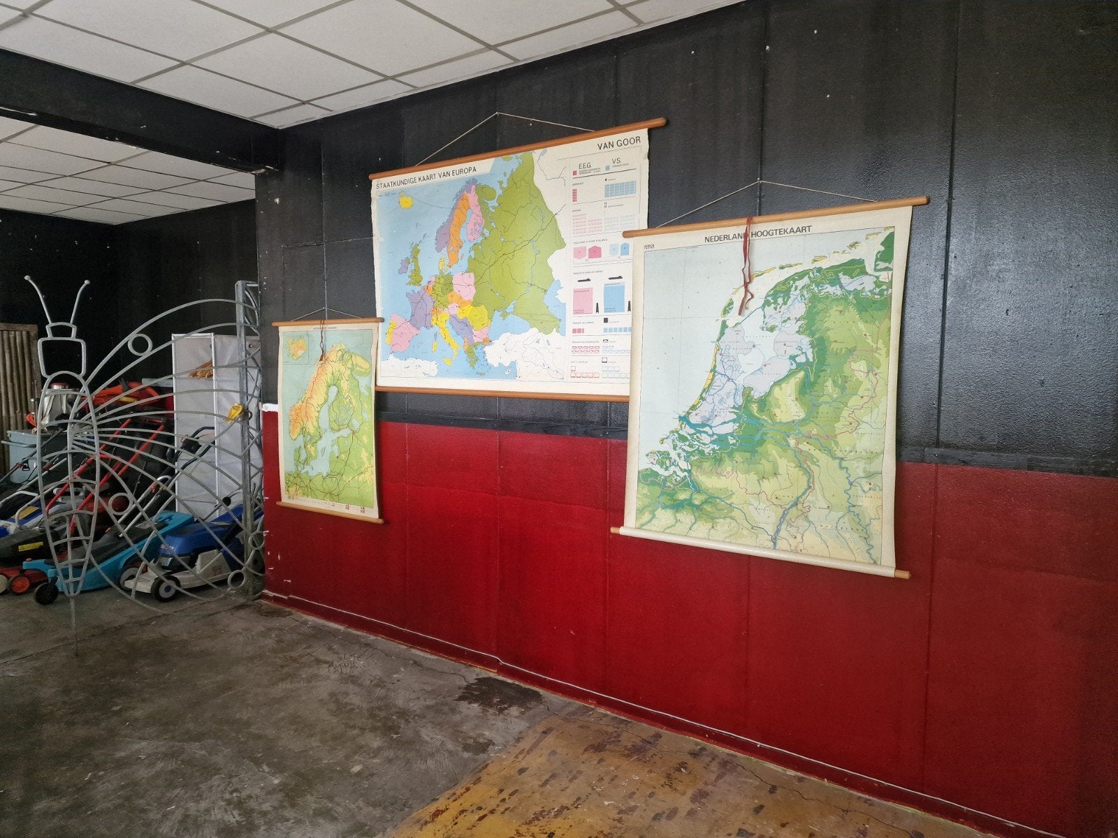 Schoolplaat Wandkaart Hoogtekaart Ned., Ophalen of Verzenden, Aardrijkskunde
