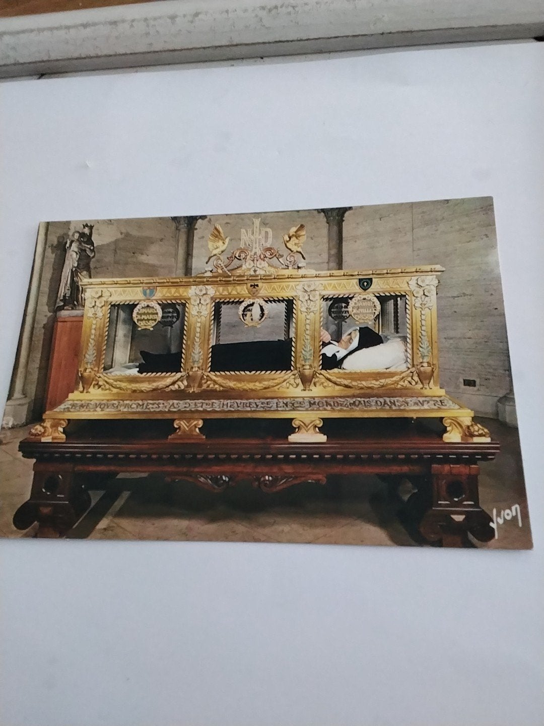 HEILIGE BERNADETTE/ RELIEKSCHRIJN IN KLOOSTER SAINT GILDARD, Verzamelen, Ophalen of Verzenden
